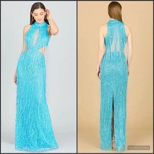 LARA Carrie Fringe Beaded dress